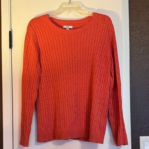 Croft & Barrow Coral Ribbed Crew Neck Sweater